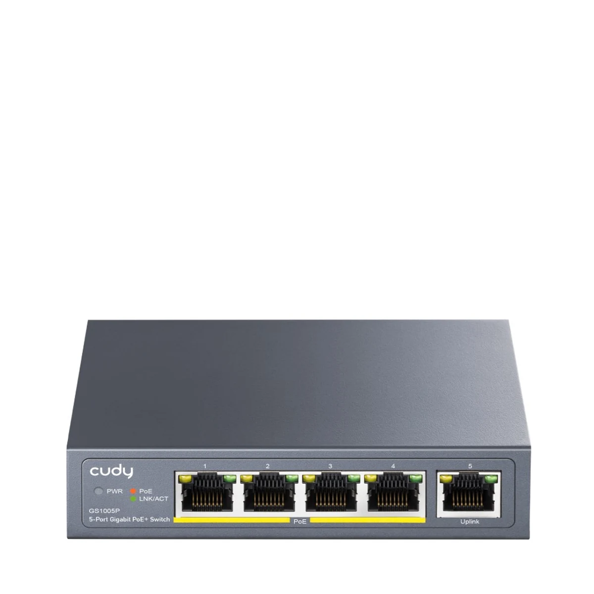 Switch CUDY GS1005P - Metalowy, Szary