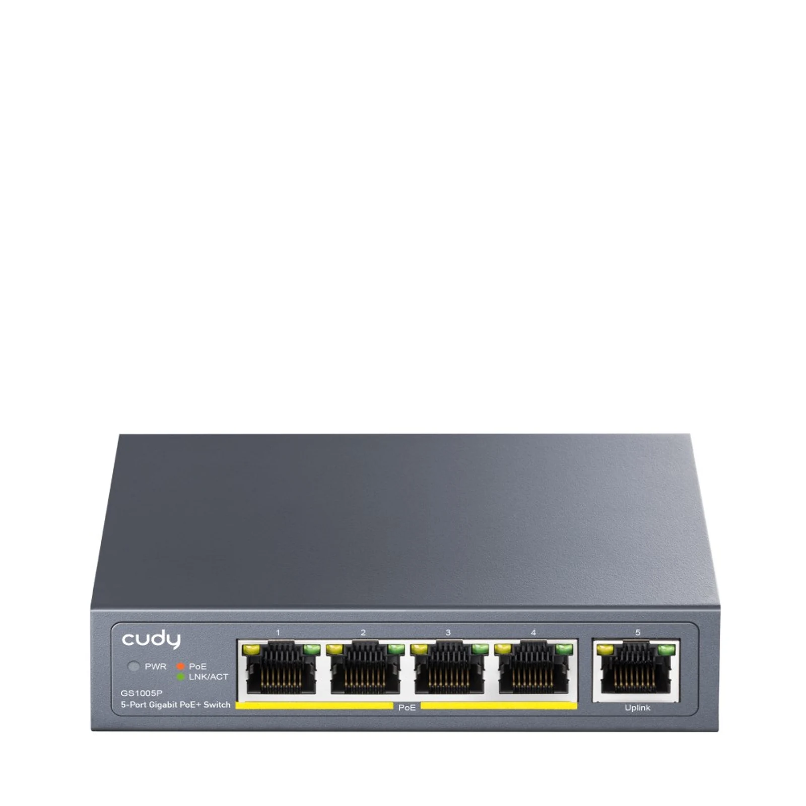 Switch CUDY GS1005P - Metalowy, Szary — zdjęcie 1 z 5