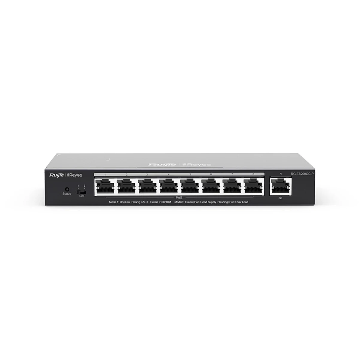 Switch inteligentny Ruijie Reyee RG-ES209GC-P, 9 portów, czarny