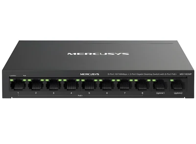 Switch ścienny Mercusys MS110CMP, 10 portów, 10/100 Mbps
