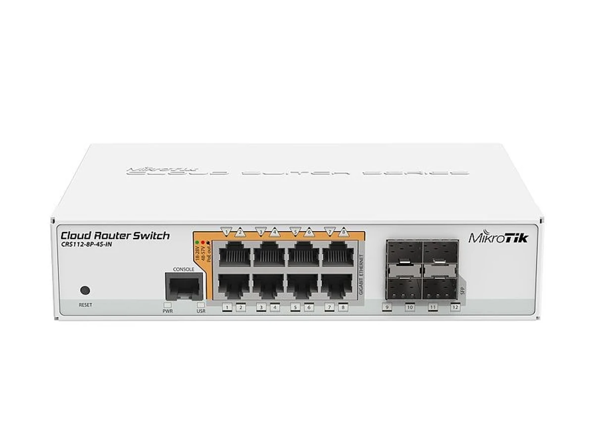 Switch Mikrotik CRS112-8P-4S-IN 12p PoE 78W Managed