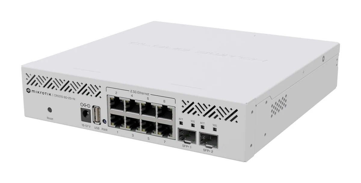 Switch Mikrotik CRS310-8G+2S+IN 10p Managed 2,5G