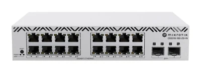 Zarządzany Switch MikroTik CSS318-16G-2S+IN 18 portów Gigabit/10Gbps