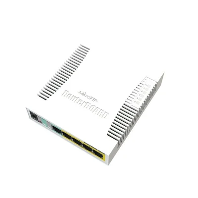 Zarządzany Switch Gigabit MikroTik RB260GSP (CSS106-1G-4P-1S) z 4 portami PoE (Pasywne) i 1 portem SFP, 60W