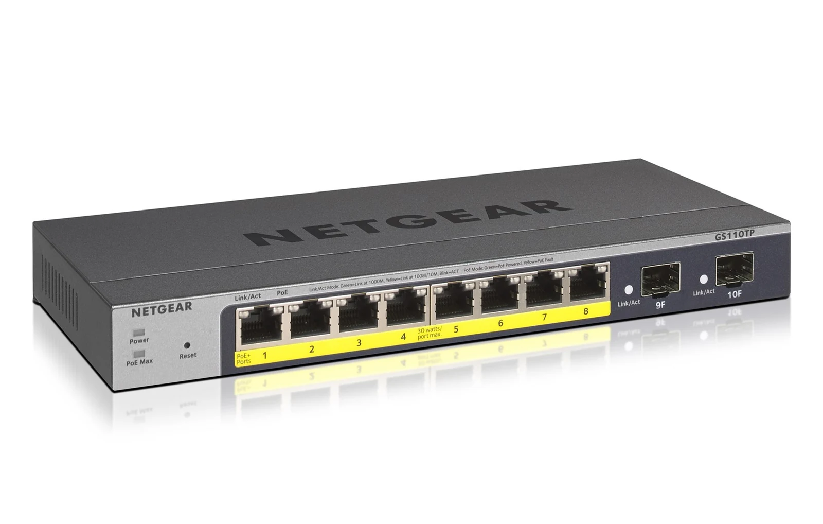 Switch Netgear GS110TP-300EUS 10p PoE 55W Managed Gigabit — zdjęcie 1 z 4
