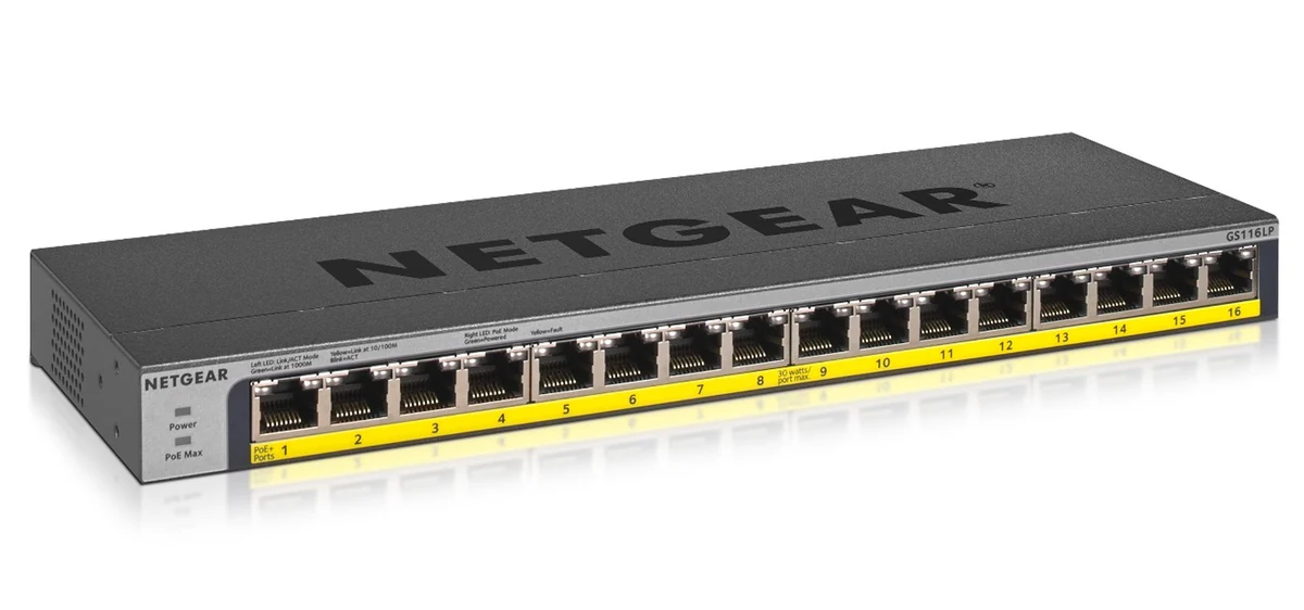 Switch Netgear GS116LP-100EUS 16-portowy PoE 76W