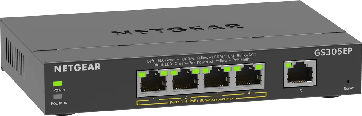 Switch Netgear GS305EP-100PES 5p PoE 63W Unmanaged
