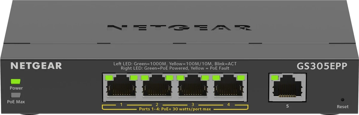 Switch Netgear GS305EPP-100PES 5p PoE 120W Unmanaged