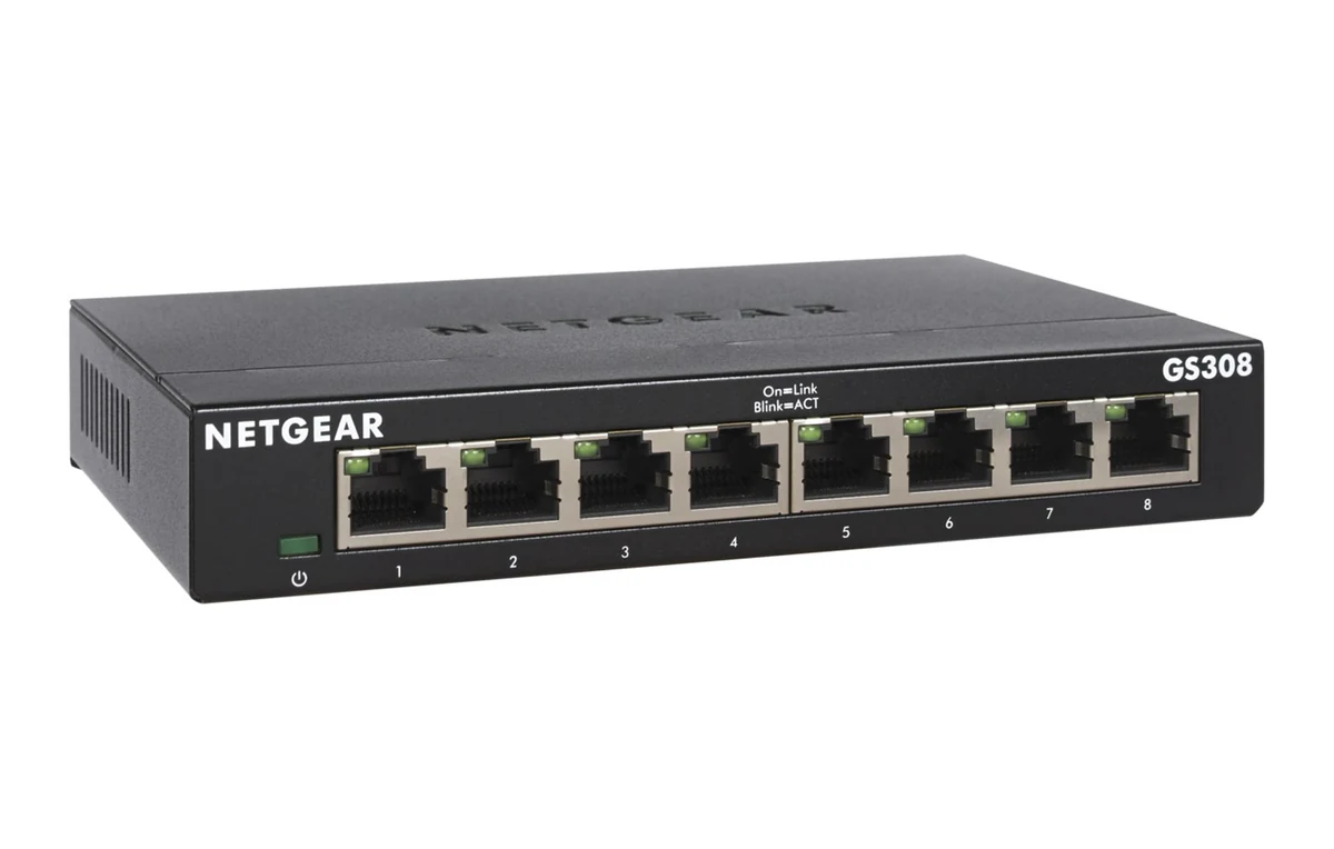 Switch Netgear GS308-300PES 8-portowy Niezarządzany
