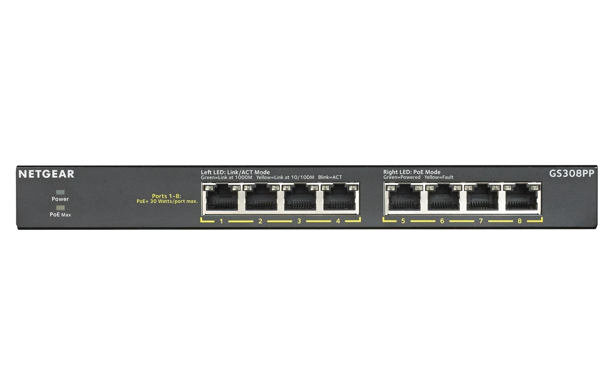 Switch Netgear GS308PP-100EUS 8p PoE 83W Unmanaged
