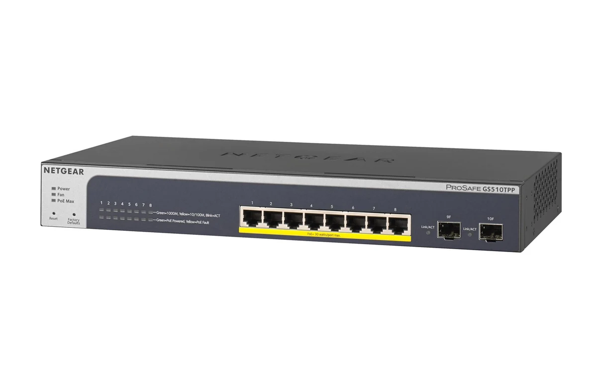 Switch Netgear GS510TPP-100EUS 10p PoE 190W Managed