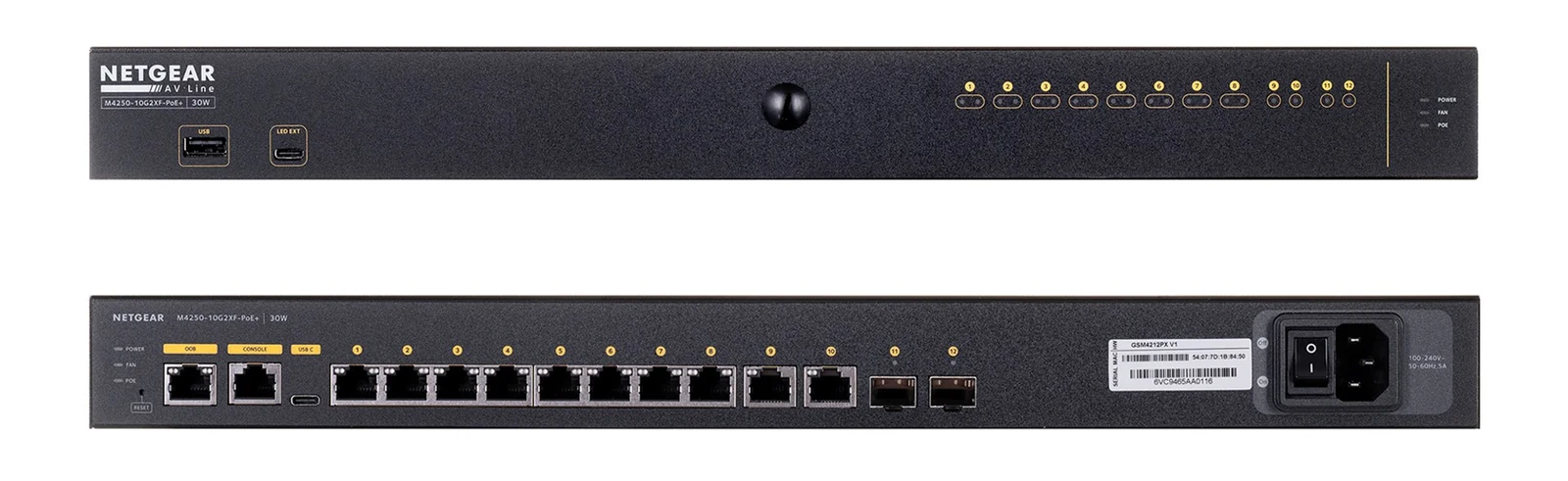 Switch Zarządzany Netgear GSM4212PX-12p 10 Gigabit — zdjęcie 1 z 8