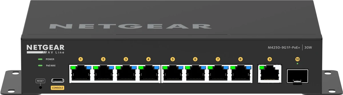 Zarządzany Switch Netgear M4250-9G1F 10-portowy PoE 110W