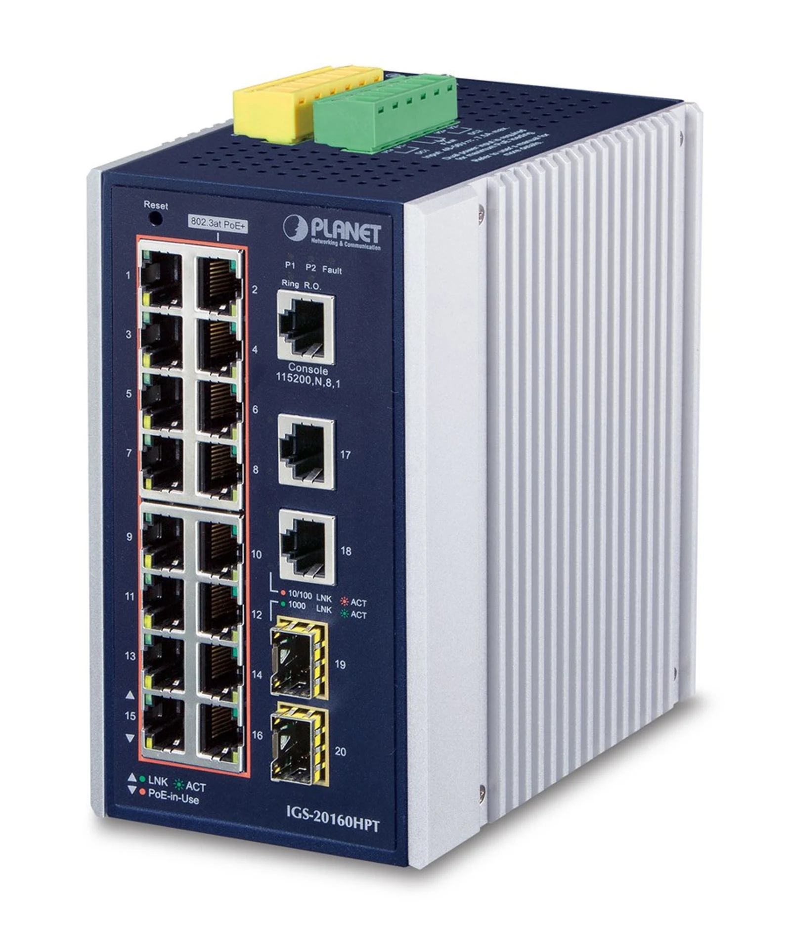 Switch PLANET IGS-20160HPT 16-portowy PoE + 2x SFP