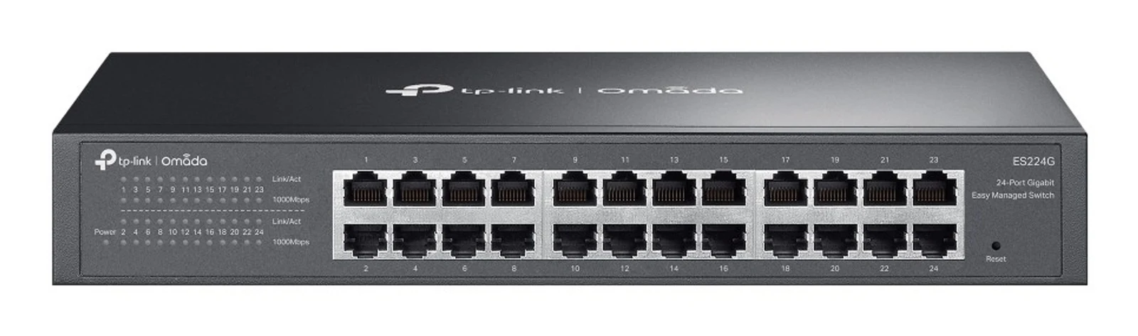 Switch TP-LINK ES224G - Czarny, Zasilacz Dołączony — zdjęcie 1 z 5