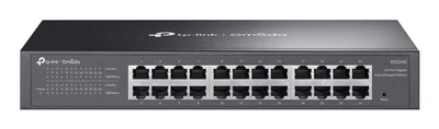 Switch TP-Link ES224G - Czarny, z zasilaczem Kluczowe specyfikacje: - 24 porty Gigabit Ethernet - Prędkość transmisji do 1000 Mbps - Obsługa VLAN i QoS