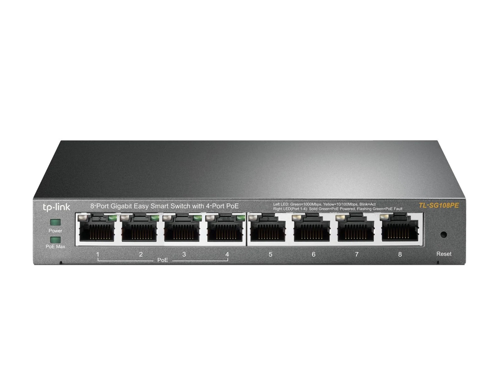 Switch TP-Link TL-SG108PE (8 portów 10/100/1000 Mbps) — zdjęcie 1 z 4