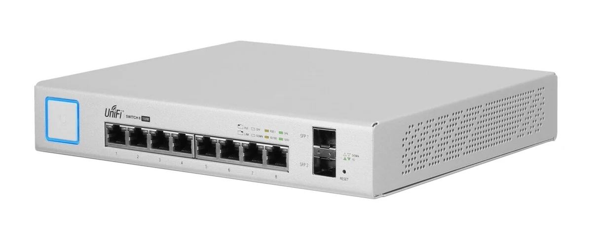 Zarządzany Switch Ubiquiti UniFi 8 PoE z 10 portami PoE i slotem SFP (Gen1)