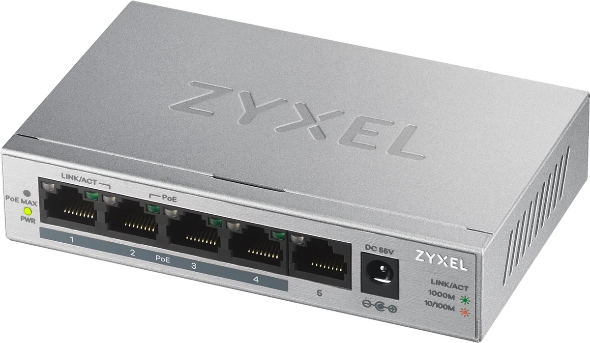 Switch Zyxel GS1005-HP 5p PoE 60W Unmanaged Gigabit