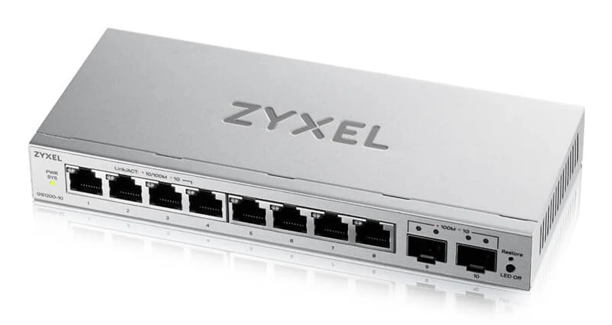 Zarządzany przełącznik Gigabit Ethernet Zyxel GS1200-10 v3, 10 portów