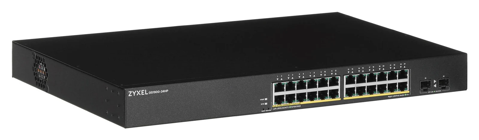 Switch Zyxel GS1900-24HP 26p PoE (PoE+: 24;) 170W Managed Gigabit — zdjęcie 1 z 8