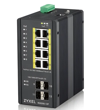 Zarządzany przełącznik Gigabit Zyxel RGS200-12P 240W
