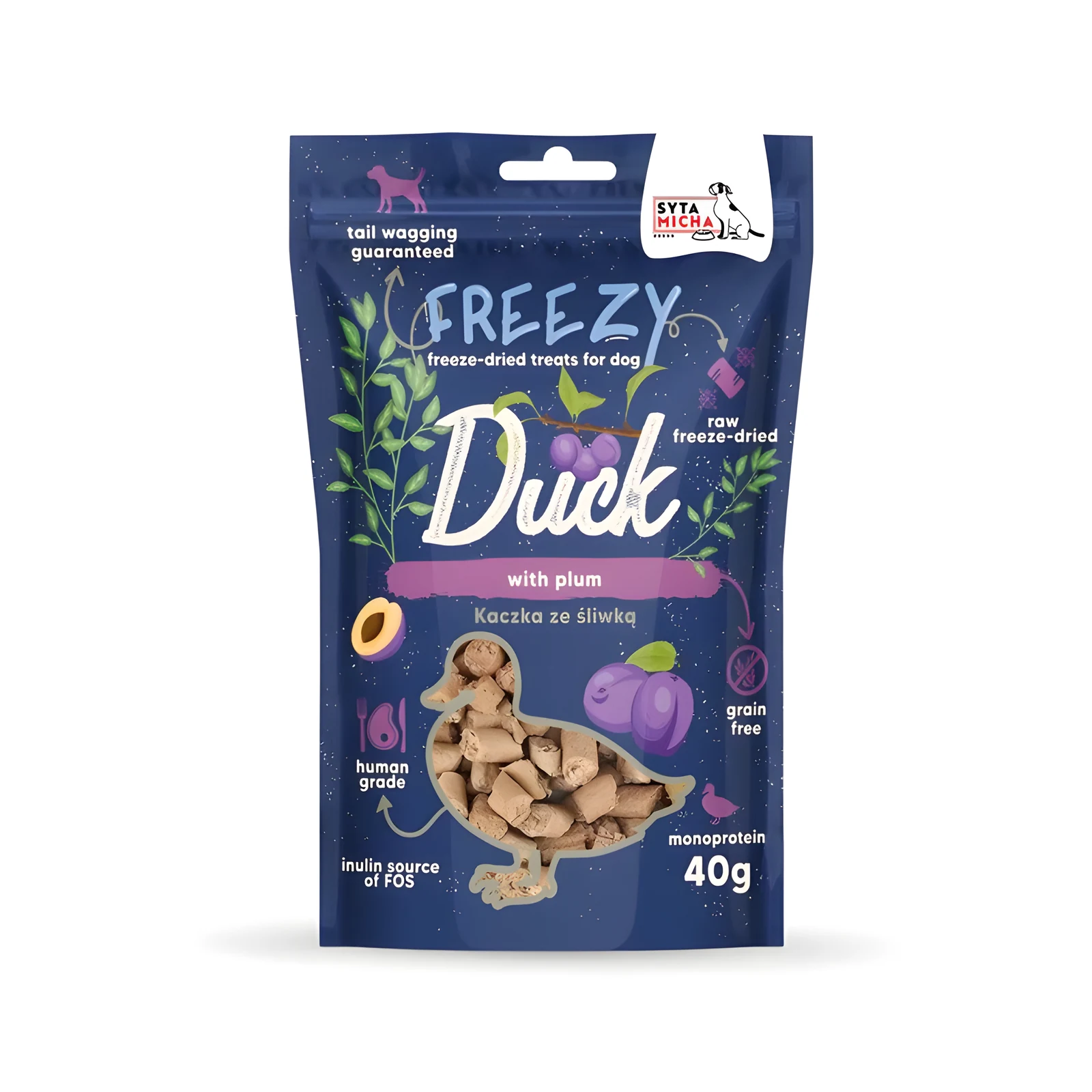 Przysmak dla psa SYTA MICHA Kaczka ze śliwką 40g