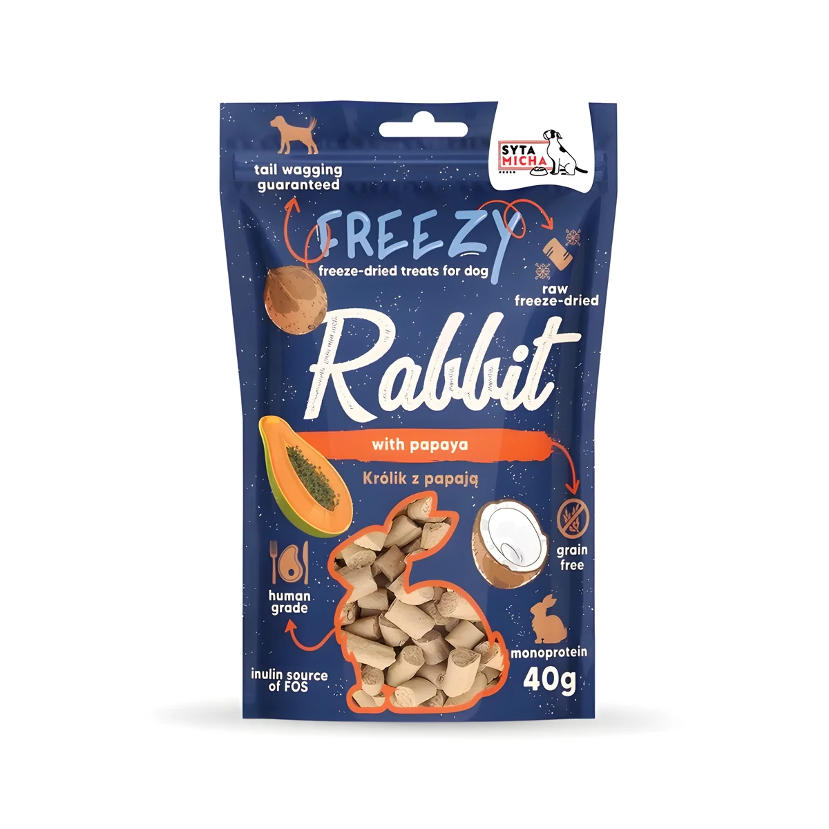 Syta Micha FREEZY Królik z papą i kokosem 40g