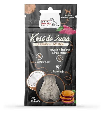 Przysmak dla psa SYTA MICHA Kość do żucia Vege kokos i batat 12 cm