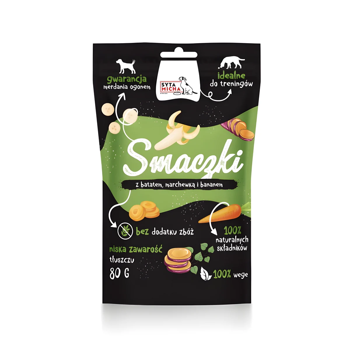 SYTA MICHA - Smaczki, trenerki batat marchew banan - WEGE 80g