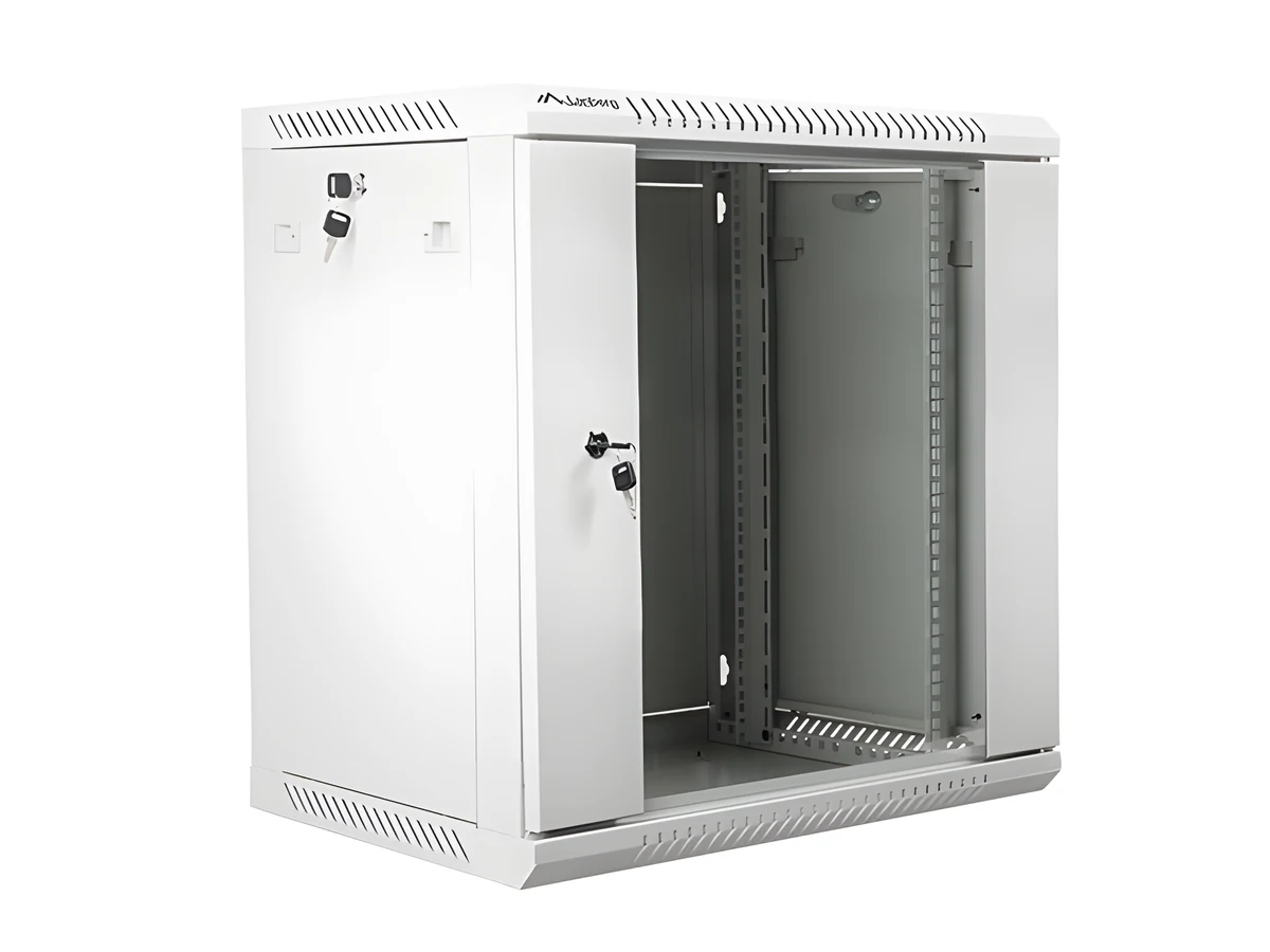 Szafa rack Lanberg WF01-6412-10S, 12U, 635mm, szklana, szara