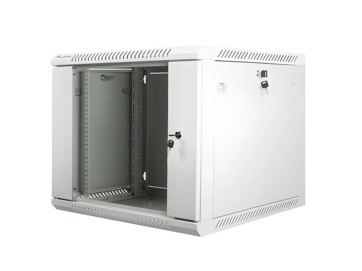 Szafa wisząca Lanberg WF01-6609-10S (9U, 500x600x600 mm, szklane drzwi, 19", szara)