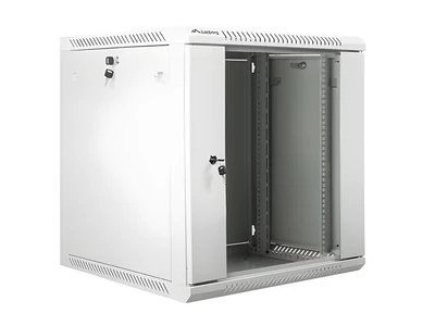 Szafa wisząca Lanberg WF01-6612-10S (12U, 635x600x600 mm, szklane drzwi, szara)
