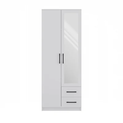 Szafa otwierana Romana 80x205 biała z lustrem