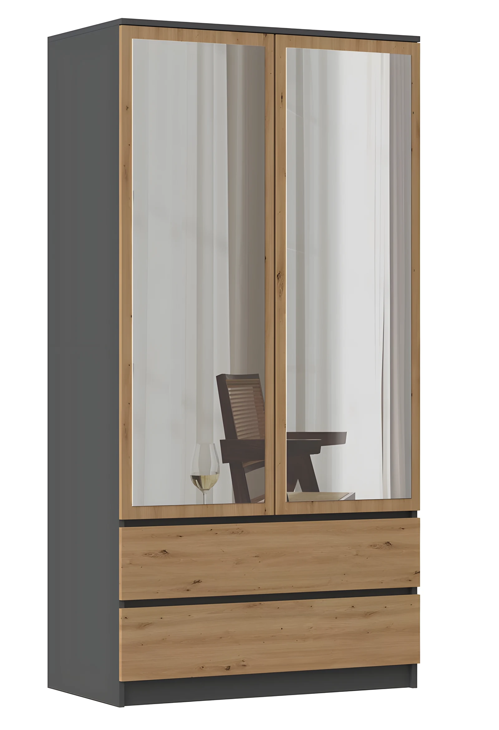 Szafa otwierana Gembird SS-90 LUSTRO 90x50x180 antracyt/artisan — zdjęcie 1 z 3
