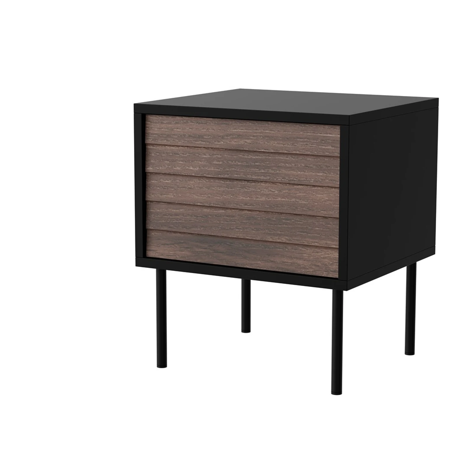 Szafka nocna CORTINA czarno-orzechowa 45x40x51 cm (2 sztuki) — zdjęcie 1 z 4