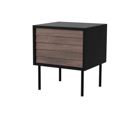 Szafka nocna CORTINA czarno-orzechowa 45x40x51 cm (2 sztuki)