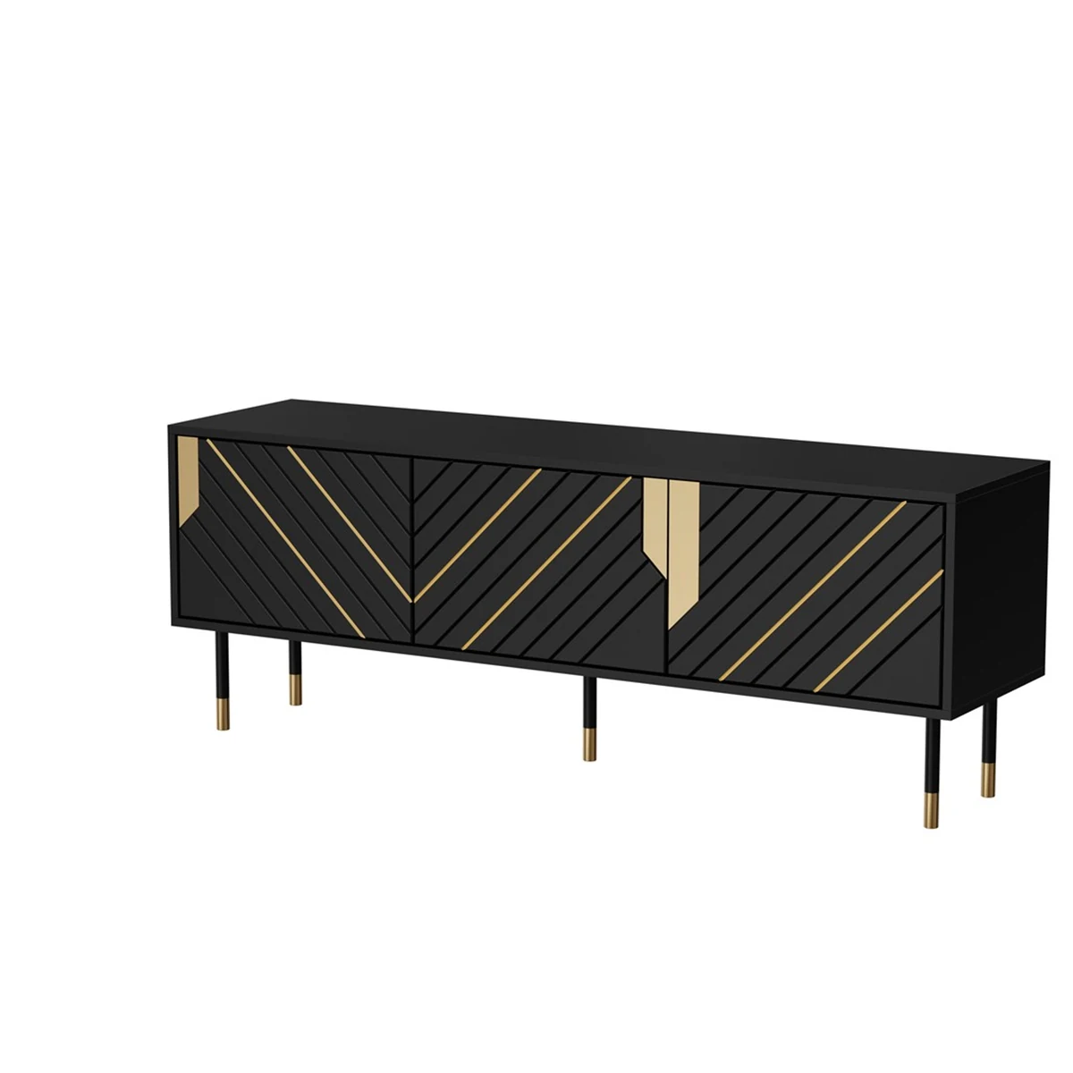 Szafka RTV MOUNTAIN 154x40x55 czarno-złota