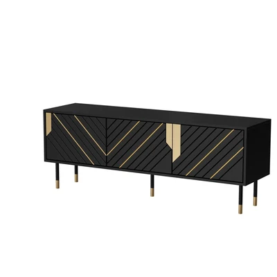 Szafka RTV MOUNTAIN 154x40x55 czarno-złota