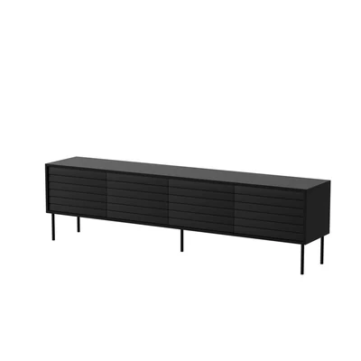 Szafka RTV CORTINA 4D, 200x40x55 cm, czarna