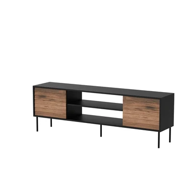 Szafka RTV EF CORTINA 180x40x60, czarny/orzech