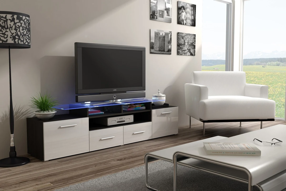 Szafka RTV EVORA 200 wenge/biały