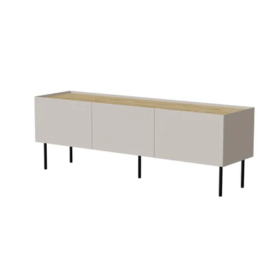 Szafka RTV FELLINI 150x40x52 kaszmir z blatem dębowym