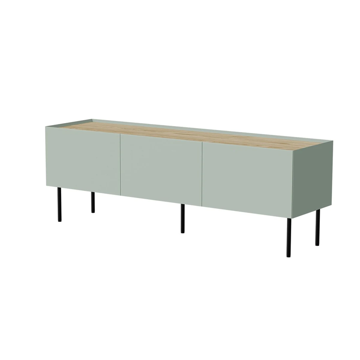 Szafka RTV FELLINI 150x40x52 oliwka + blat dęb