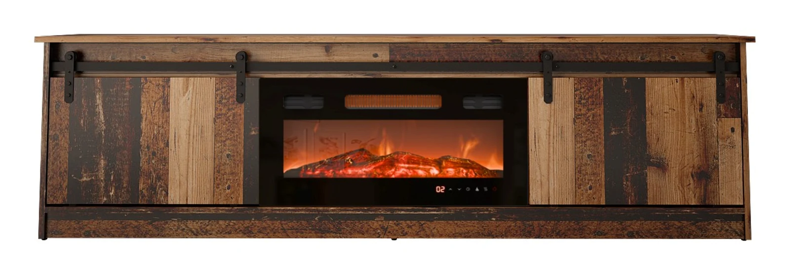 Szafka RTV GRANERO+kominek 200x56,7x35 old wood — zdjęcie 1 z 2