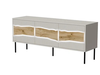 Szafka RTV INSERTO 3D 143,5x40x61,5 cm, kaszmirowa z oświetleniem LED