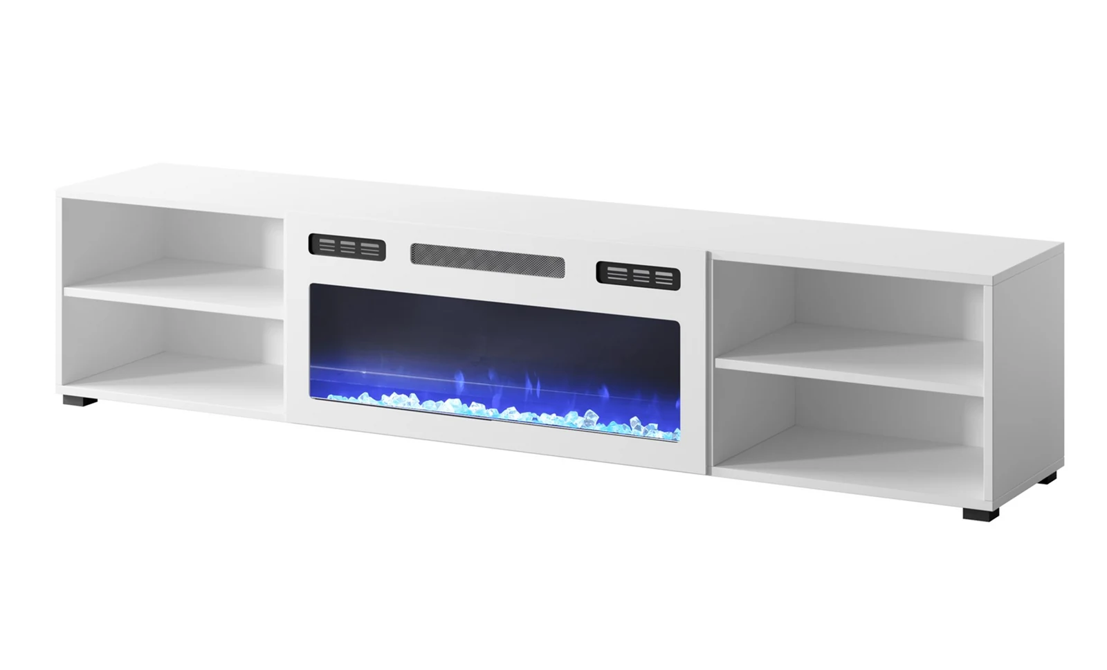 Szafka RTV POLO 180x33x39 biała z kominkiem — zdjęcie 1 z 5