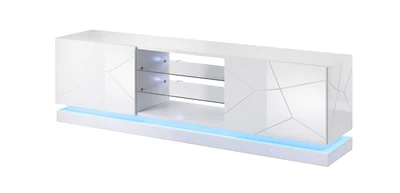 Szafka RTV QIU 200 cm, biała, połysk