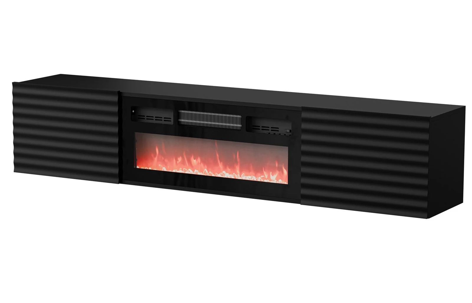 Szafka RTV TULA 183x35x37 czarny mat - elegancki mebel pod telewizor — zdjęcie 1 z 4