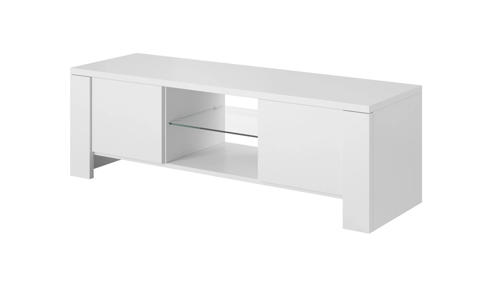 Szafka RTV WEST 42/130/42 biały/biały mat — zdjęcie 1 z 3